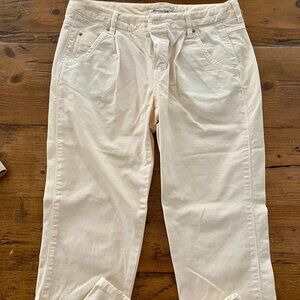 Massimo Dutti Cream Ribbed Trousers Size 36